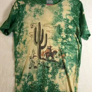 Gina Girls in Action green tie-dye cowboy tee Size M